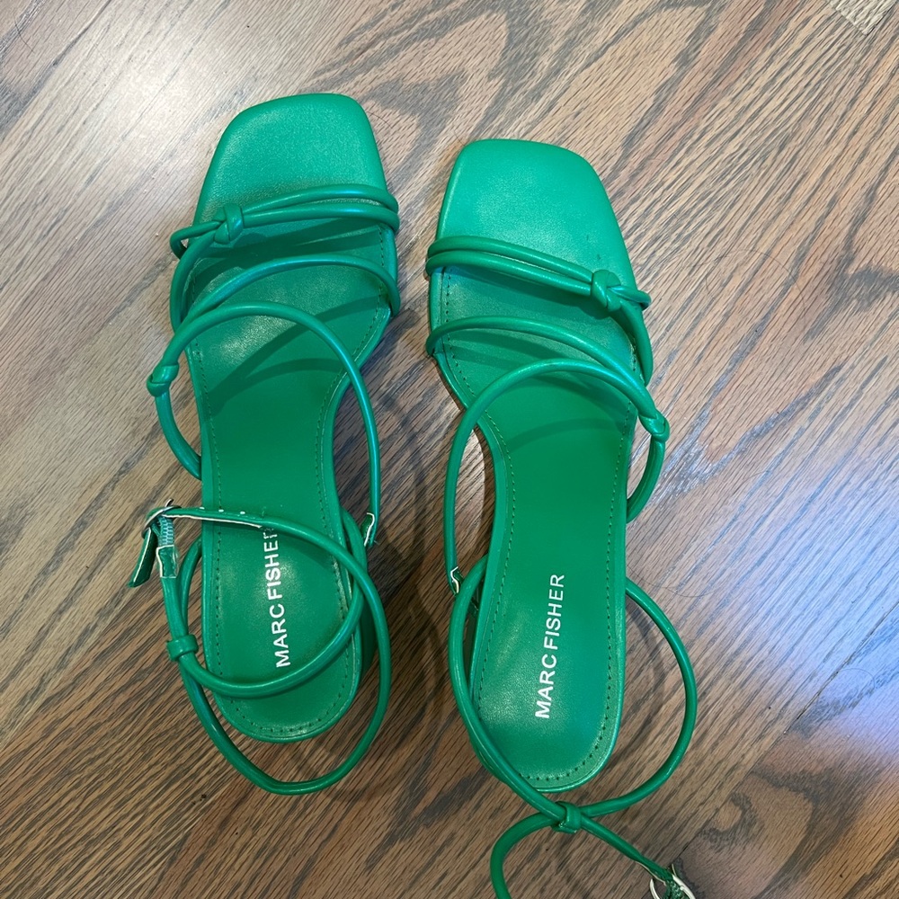 Marc Fisher Green Strappy block heel Sandals